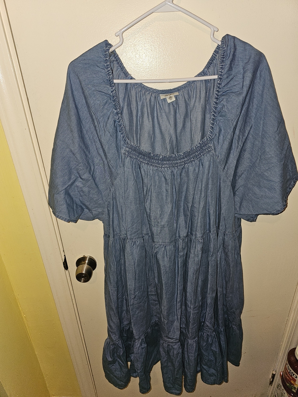 a.n.a Blue Chambray Mini Dress